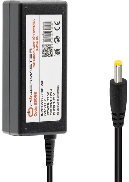 19 Volt - 1.75 Amper 4.0*1.5 Amper Asus Notebook Adaptör