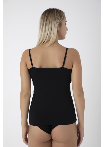 Kadın Likralı İnce Askı Dantelli Siyah Atlet C9T0N0O108 fiyatları