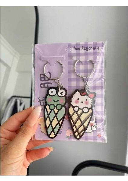 Kawaii Icecream Ikili Anahtarlık