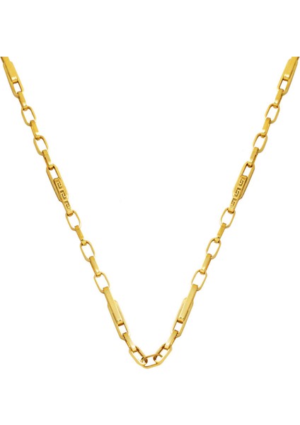 Versace Halkalı Altın Zincir Kolye 14 Ayar 50 Cm.
