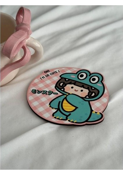 Kawaii Frog Girl Bardak Altlığı