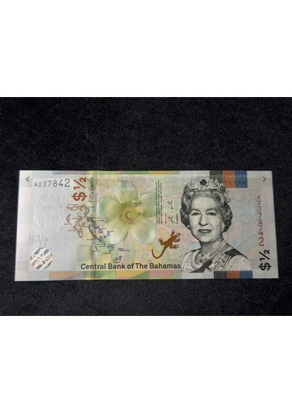 50 Cent Bahamalar 2019 Central Bank Of The Bahamas Fifty Cent Unc Çil