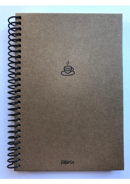 Kraft, Çizgili Defter, Spiralli, Sert Kapaklı 16 x 23 Cm, 100 Yaprak