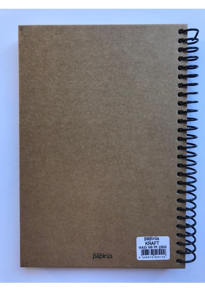 Kraft, Çizgili Defter, Spiralli, Sert Kapaklı 16 x 23 Cm, 100 Yaprak