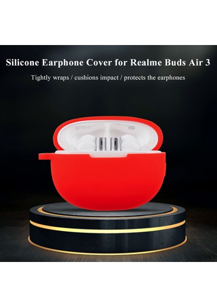 Realme Buds Air 3 Yumuşak Silikon Darbeye Dayanıklı Düşme Önleyici Koruyucu Kılıf Kabuk Tokalı (Yurt Dışından)