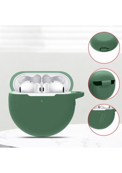 Huawei Freebuds 4 / 4e Kulaklık Koruyucu Kapak Su Geçirmez Silikon Kılıf Kancalı (Yurt Dışından)