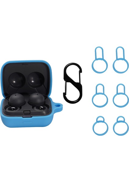 Sony LINKBUDS/WF-L900 Kulaklık Şarj Kutusu Silikon Koruyucu Kapak ile 3 Boyutlu Kulak Ipuçları ve Asılı Toka (Yurt Dışından)
