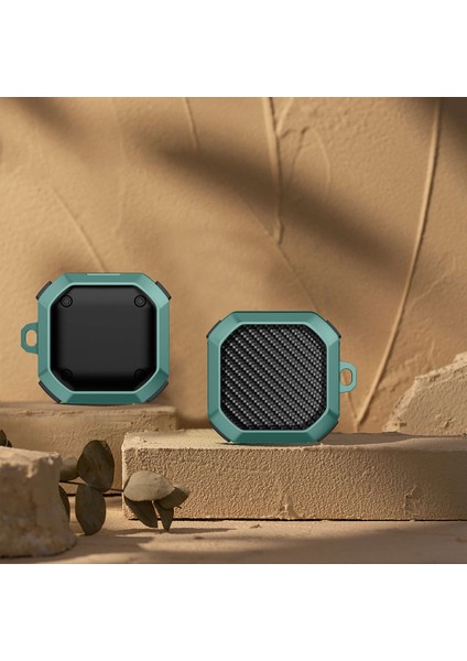 Samsung Buds Live / Buds2 / Buds 2 Pro / Buds Pro Düşme Önleyici Karbon Fiber Dokulu Kulaklık Şarj Kutusu Kapağı (Yurt Dışından) indirimleri