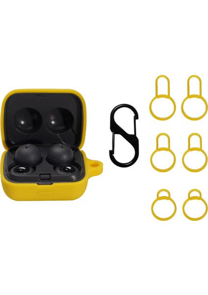 Sony LINKBUDS/WF-L900 Kulaklık Şarj Kutusu Silikon Koruyucu Kapak ile 3 Boyutlu Kulak Ipuçları ve Asılı Toka (Yurt Dışından)