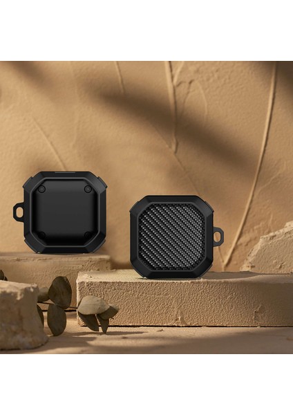 Samsung Buds Live / Buds2 / Buds 2 Pro / Buds Pro Düşme Önleyici Karbon Fiber Dokulu Kulaklık Şarj Kutusu Kapağı (Yurt Dışından) indirimleri