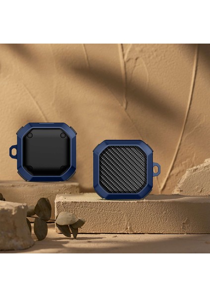 Samsung Buds Live / Buds2 / Buds 2 Pro / Buds Pro Düşme Önleyici Karbon Fiber Dokulu Kulaklık Şarj Kutusu Kapağı (Yurt Dışından) indirimleri