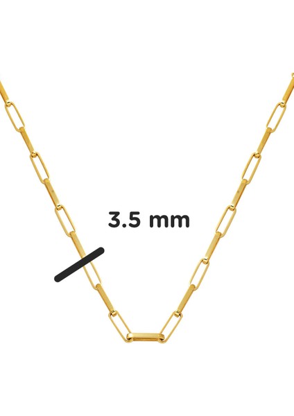 Ataç 14 Ayar Altın Zincir Kolye (3,5 mm Enli) 60 Cm. modelleri