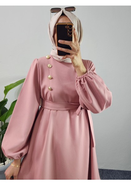 Pembe Düğmeli Ikili Takım