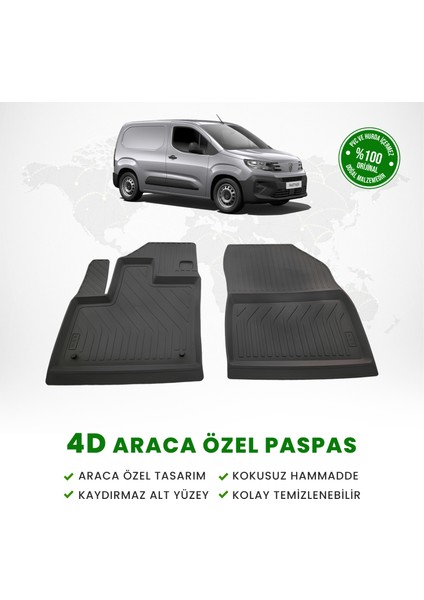 Fa Otomotiv Peugeot Partner Panelvan 4d Havuzlu Paspas (Ön 2 Parça) 2019 Model ve Sonrası