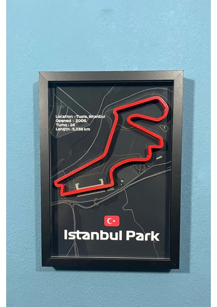 Formula 1 (F1) Istanbul Park 3 Boyutlu Çerçeveli Tablo