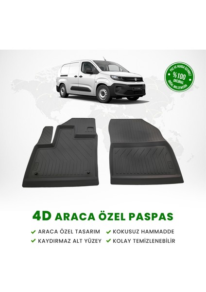 Fa Otomotiv Opel Combo Panelvan 4d Havuzlu Paspas (Ön 2 Parça) 2019 Model ve Sonrası