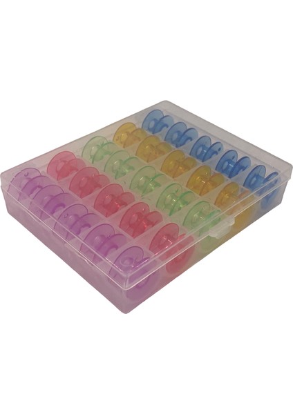 Ev Tipi Aile Dikiş Makinesi 25'li Şeffaf Masura Saklama Kutusu (25 Adet Masuralı) fiyatları