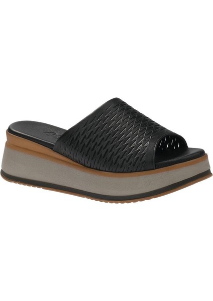 Kadın Dolgu Topuklu Hakiki Deri Rahat Yumuşak Taban Terlik 9722