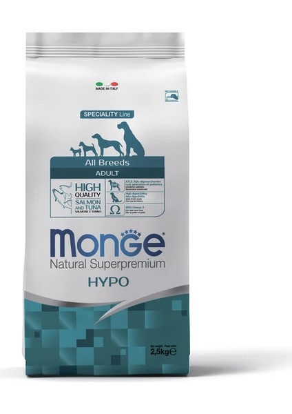 Dog Speciality Line Hypo Hipoalerjenik Ton Balıklı ve Somonlu Yetişkin Köpek Maması 2.5 kg