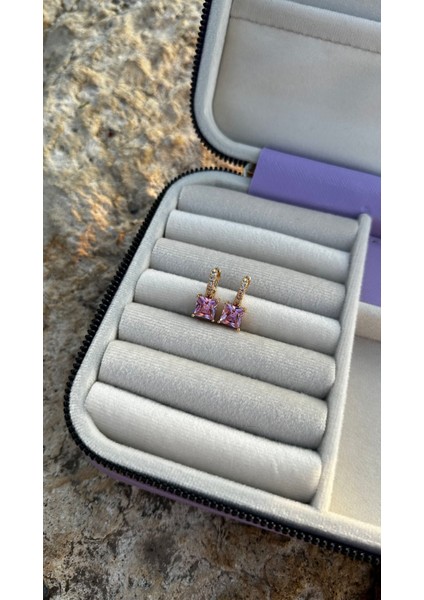 Vıp Pembe Zirkon Taş Küpe fiyatları