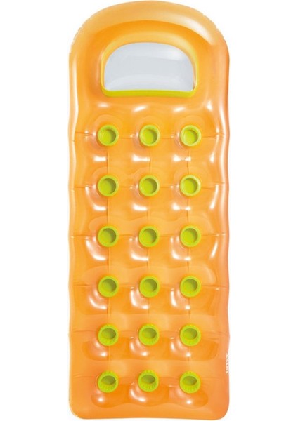 Sarı Outdoor Intex Bardaklı Şişme Deniz&havuz Yatağı Sarı 188*71 (59895) Pompa Dahil Değildir