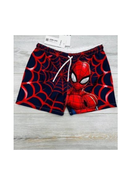 Erkek Çocuk Spider Man Örümcek Adam Şort Mayo