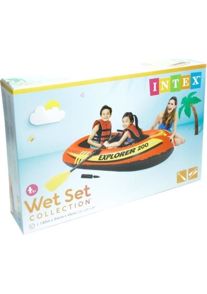 7+ Yaş IB58331 Explorer Şişme Bot 200 Set - 1 Adet Çok Renkli