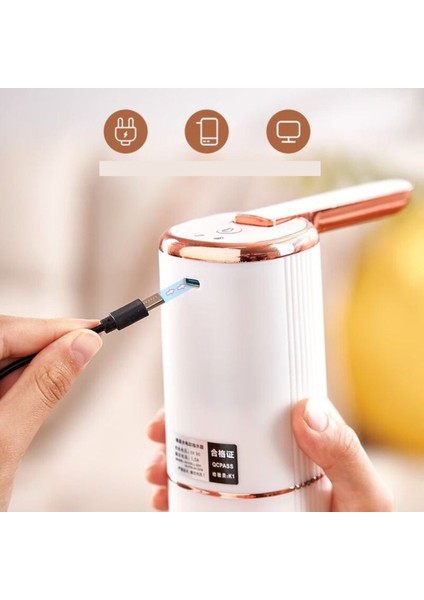 Zaman Ayarlı Katlanır Musluk 1200 Mah Bataryalı USB ile Şarj Olabilen Elektronik Damacana Su Pompası AK27YT0027
