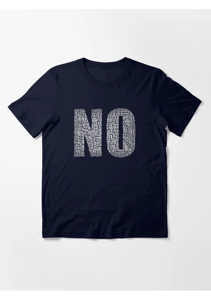 No Baskılı Bisiklet Yaka T-Shirt