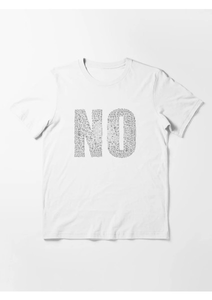 No Baskılı Bisiklet Yaka T-Shirt