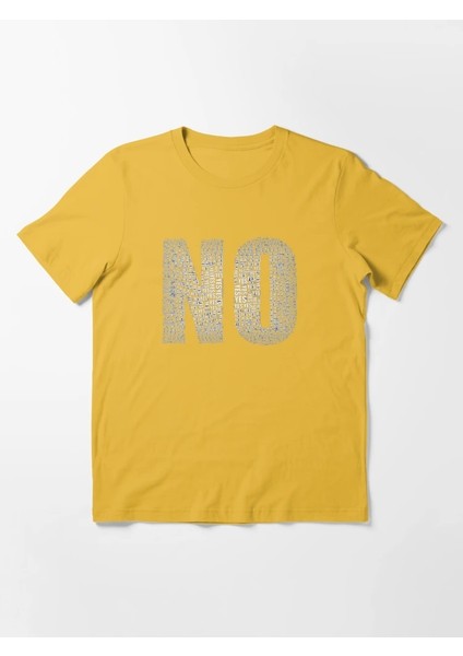 No Baskılı Bisiklet Yaka T-Shirt