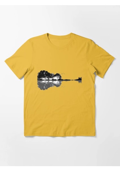 Orman Gölge Baskılı Bisiklet Yaka T-Shirt fiyatları