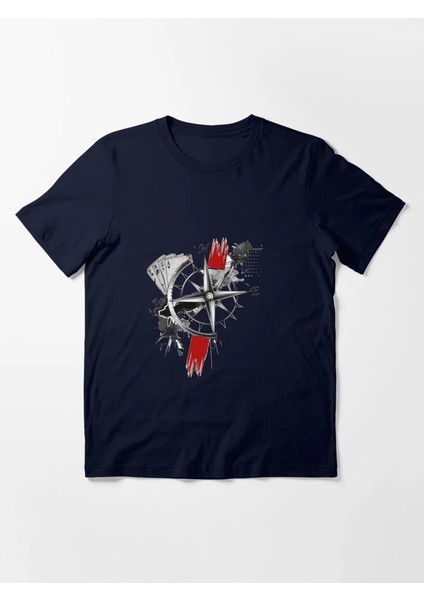 Pusula Baskılı Bisiklet Yaka T-Shirt fiyatları