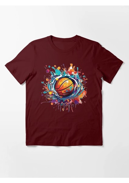 Basket Baskılı Bisiklet Yaka T-Shirt fiyatları