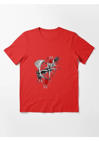 Pusula Baskılı Bisiklet Yaka T-Shirt fiyatları