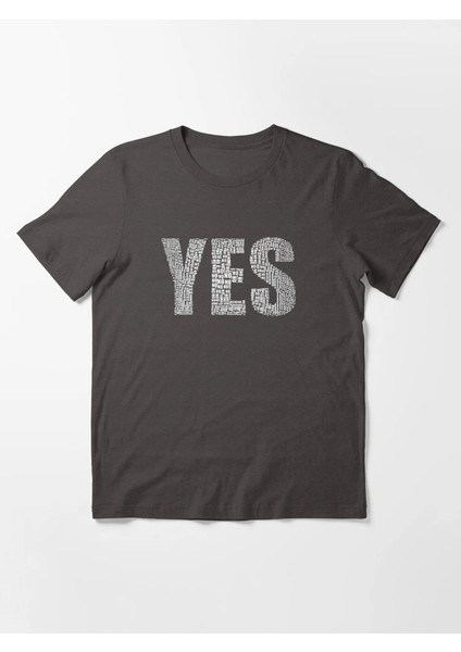 Yes Baskılı Bisiklet Yaka T-Shirt