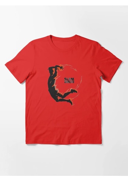 Slam Baskılı Bisiklet Yaka T-Shirt