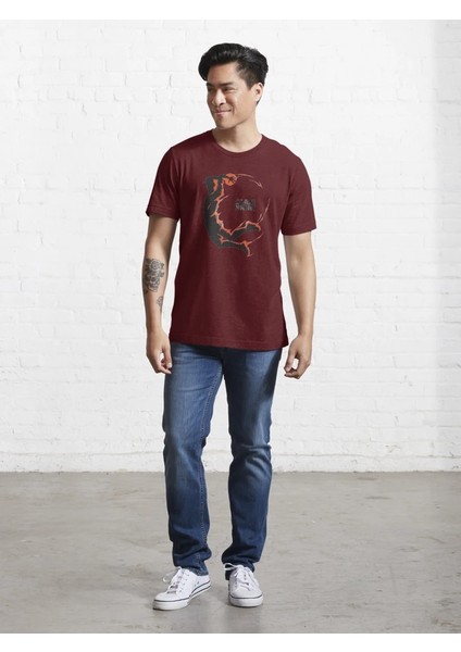 Slam Baskılı Bisiklet Yaka T-Shirt