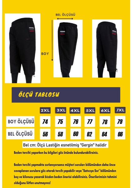 Enrıco Ferry Erkek Siyah Yanları Şeritli Çabuk Kuruma Özellikli Cepli Büyük Beden Kapri EDY2427S indirimleri