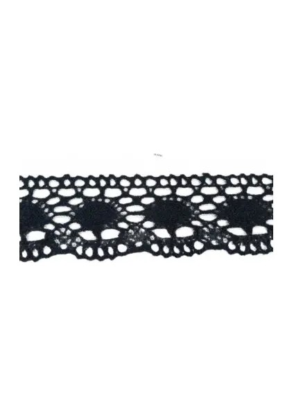 Kopanaki Dantel En 5 cm Badem Model Siyah 5 Metre