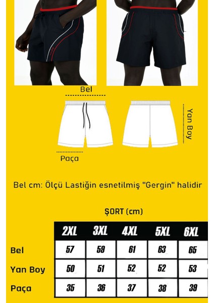 Erkek Lacivert Beli Lastikli Çabuk Kuruma Özellikli Cepli Büyük Beden Deniz Şortu EDY2518B-L indirimleri