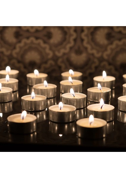 Vıp Kalite 100 Adet Beyaz Tea Light Mum Beyaz Mum Yılbaşı Mumları 50 Pcs Vıp White Tea Light Candle