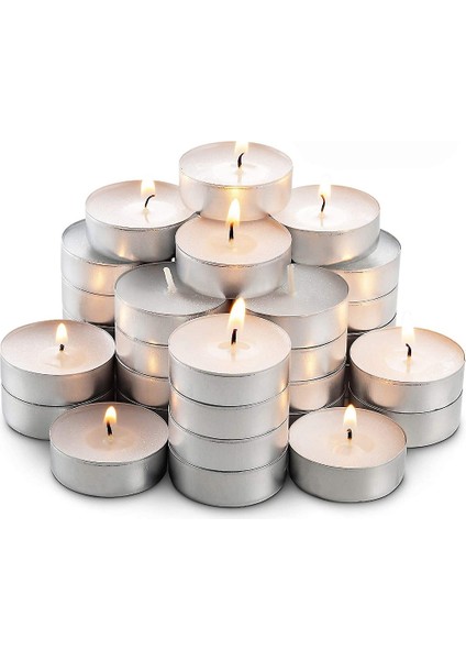 Vıp Kalite 100 Adet Beyaz Tea Light Mum Beyaz Mum Yılbaşı Mumları 50 Pcs Vıp White Tea Light Candle