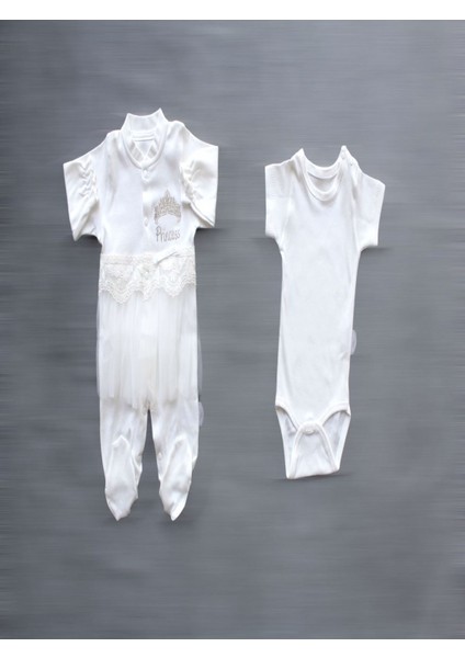 Taçlı Prensesim Nakışlı %100 Cotton Antib.akteriyel 10LU Zıbın Takımı Hastane Çıkışı fiyatları