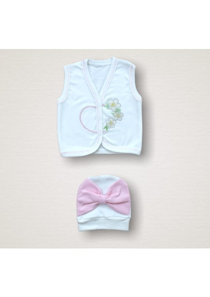 Baharın Çiçekli Kalbi Nakışlı %100 Cotton Antib.akteriyel 10LU Zıbın Takımı Hastane Çıkışı modelleri