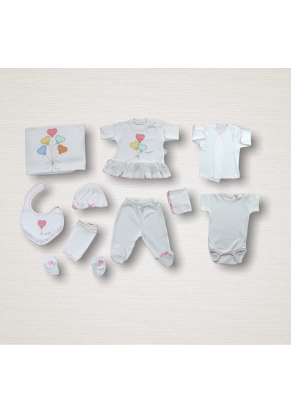 Kalpli Uçan Balon Nakışlı %100 Cotton Antib.akteriyel 10LU Zıbın Takımı Hastane Çıkışı fırsatları