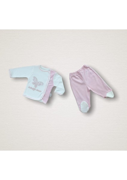 Uçan Kelebekler Nakışlı %100 Cotton Antib.akteriyel 10LU Zıbın Takımı Hastane Çıkışı modelleri