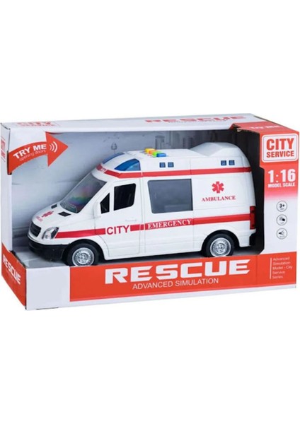 1:16 Sürtmeli Sesli Işıklı Ambulans