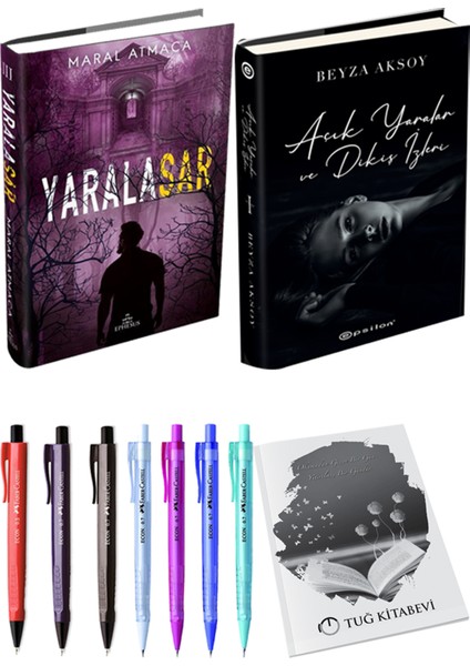 Yaralasar 3 Ciltli Maral Atmaca ve Epsilon Yayınevi Açık Yaralar ve Dikiş Izleri Ciltli Beyza Aksoy 2li Set