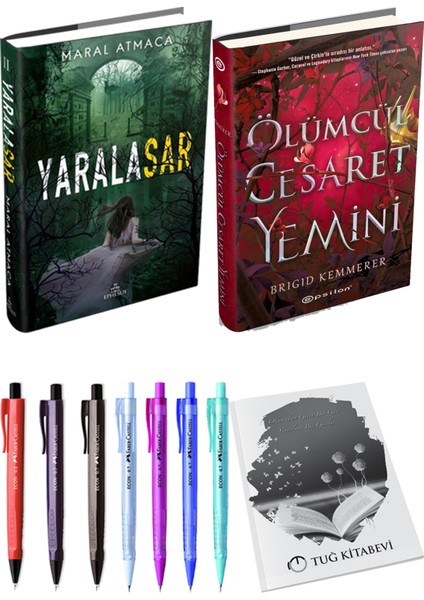 Yaralasar 2 Ciltli Maral Atmaca ve Epsilon Yayınevi Ölümcül Cesaret Yemini Ciltli Brigid Kemmerer 2li Set